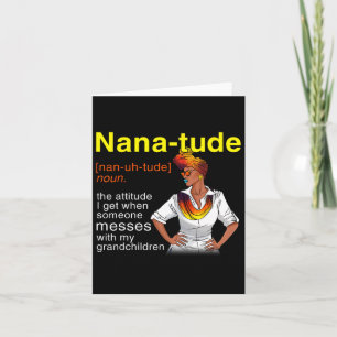 Nana-tude Definition Black Queen Funny Gift Design Card