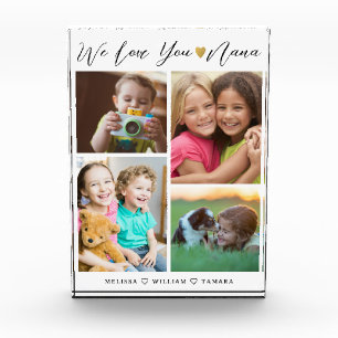 Nana We Love You Grandkids 4 Photo Collage Block
