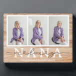 Nana We Love You Heart Script 3 Photo Gift Plaque<br><div class="desc">Nana We Love You Heart Script 3 Photo Gift plaque perfect as a gift for your nana or grandma on her birthday or for mother's day.</div>