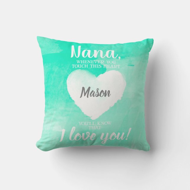 NANA Whenever You Touch This Heart Green Cushion (Front)