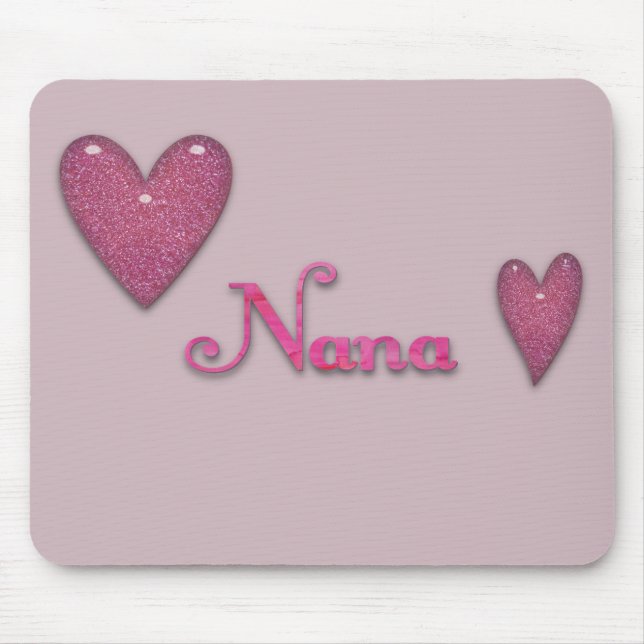 Nana with Hearts Mouse Pad (Front)