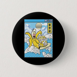 Nana With Milk Carton Surfing Japan Waves Kawaii V 6 Cm Round Badge