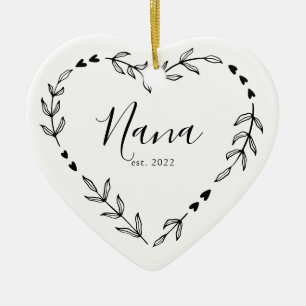 Nana Year Est. Christmas Ceramic Ornament