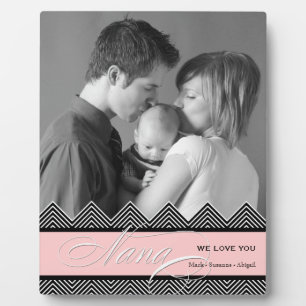 Nana Zig Zag Chevron Modern Personalised Photo Plaque