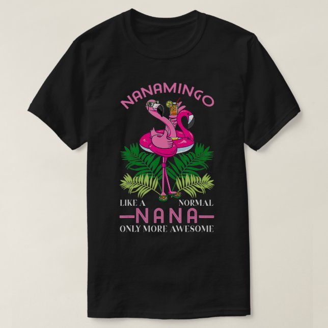 Nanamingo Grandmother Flamingo Lover Gramma Grandm T-Shirt (Design Front)