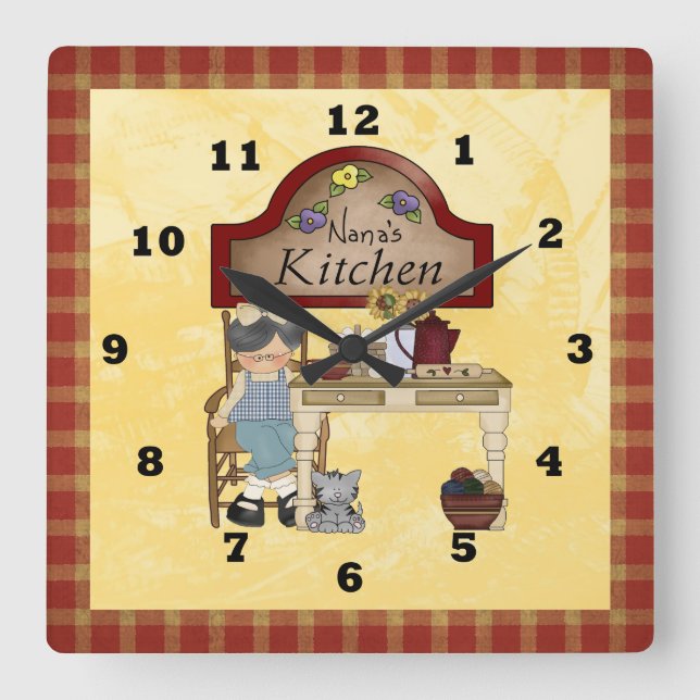 Nana's Country Kitchen clock (Front)