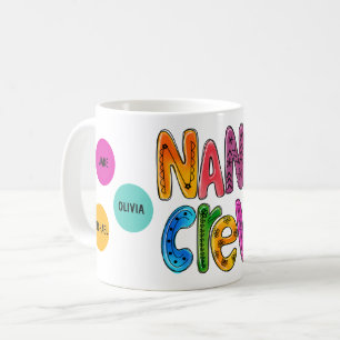Nana's Crew Grandchildren Custom Names Gift Coffee Mug