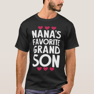 Nana's Favourite Grandson Boys Kids Men Funny Holi T-Shirt