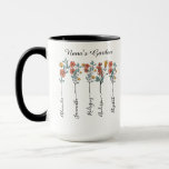 Nana's Garden Custom 5 Names Floral Gift for Mum Mug<br><div class="desc">Celebrate the special bond of family with this Personalised Nana's Garden Mug. Featuring a beautiful floral design, each flower stem is customised with a loved one's name, making it the perfect gift for moms, grandmas, and mother figures. Whether for Mother’s Day, a birthday or just because, this mug is a...</div>