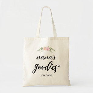 Nana's Goodies - Custom Elegant Floral Gift  Tote Bag