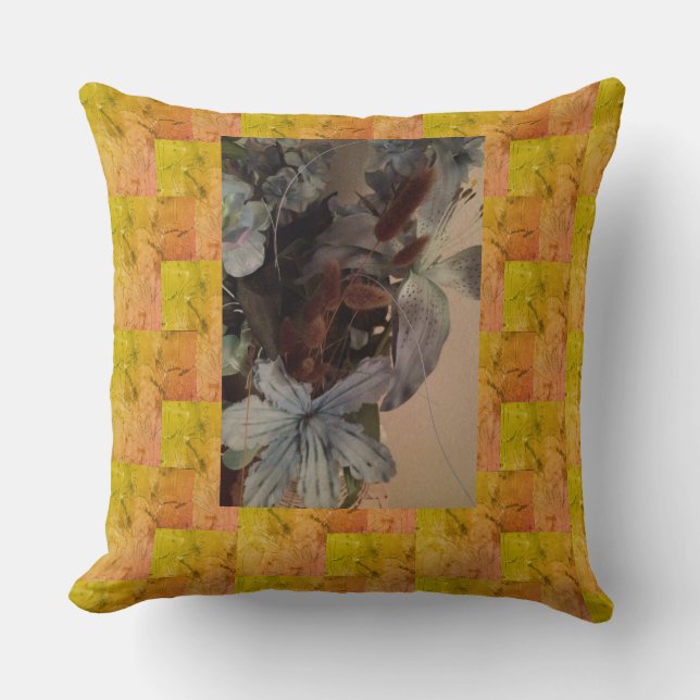 Nana's Hearts  Framed Flowers Cushion (Front)