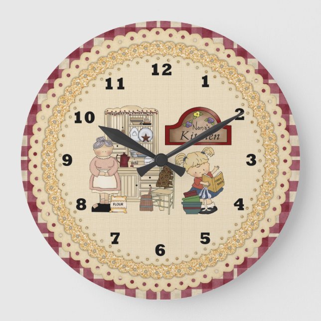 Nana's Kitchen cartoon wall clock (Front)
