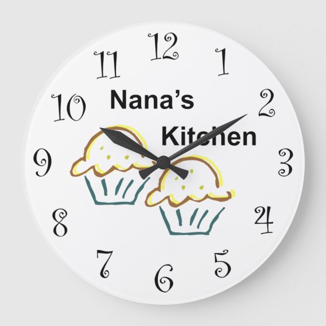 Nana's Kitchen Clock With Muffins (Front)