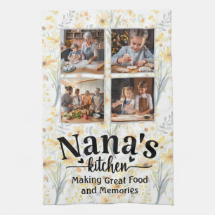 Nana's kitchen custom photos tea towel