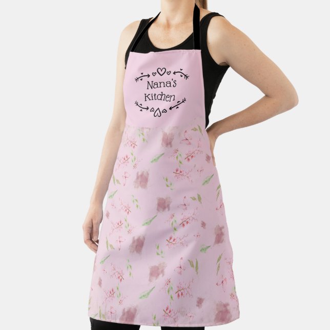 Nana's Kitchen Design With Pink Flowers Apron (Insitu)