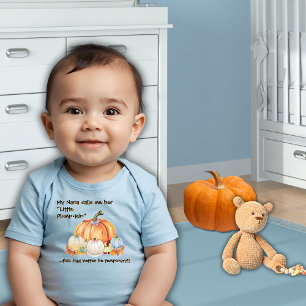 Nana's Little Plump•kin Funny Quote Blue Pumpkin Baby Bodysuit