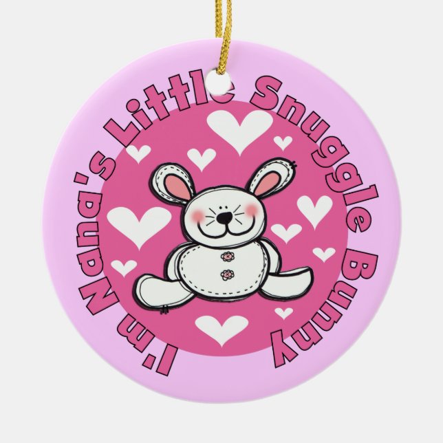 Nana's Little Snuggle Bunny Ceramic Tree Decoration (Front)