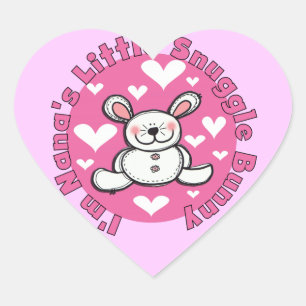 Nana's Little Snuggle Bunny Heart Sticker