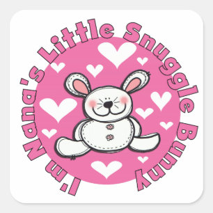 Nana's Little Snuggle Bunny Square Sticker