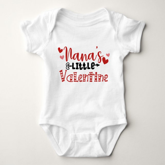Nana's Little Valentine Baby Bodysuit (Front)