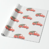 Nana's Red Truck Wrapping Paper (Unrolled)