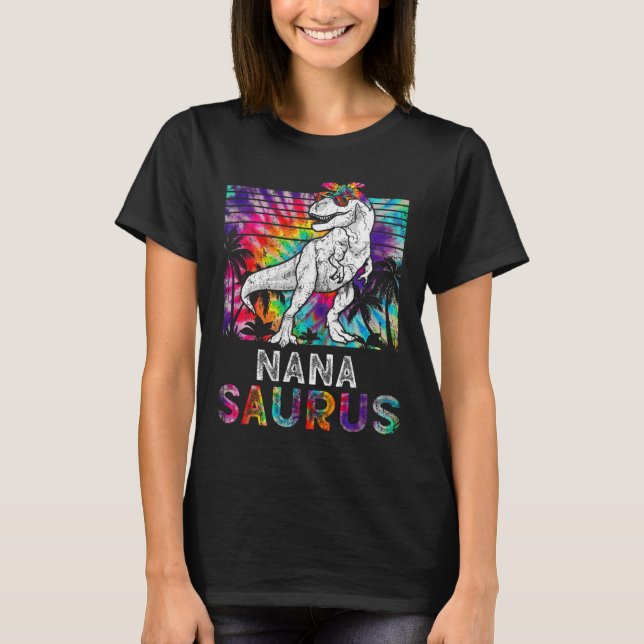 Nanasaurus Dinosaur Nana Saurus Family Matching Ti T-Shirt (Front)