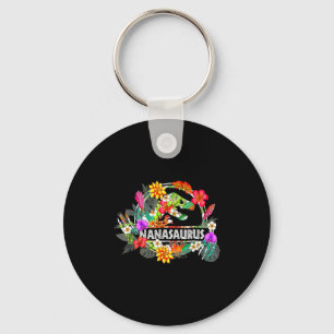 Nanasaurus grandma dinosaur t rex flower mother's key ring