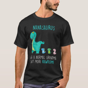 Nanasaurus Rawrsome Rex Dinosaur Nana Grandma Moth T-Shirt