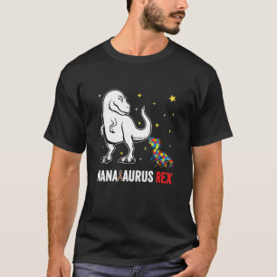 NanaSaurus Rex Nana And Kids Funny Autism Awarenes T-Shirt