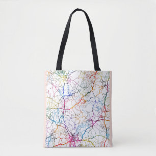 Nanchong China City Map Tote Bag