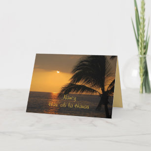 Nancy Hawaiian Happy Birthday Tropical Sunset Card