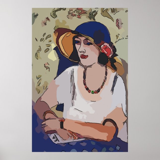 Nancy in Hat, Matisse Style Poster (Front)