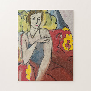 Nancy in Red Chair Jigsaw Puzzle