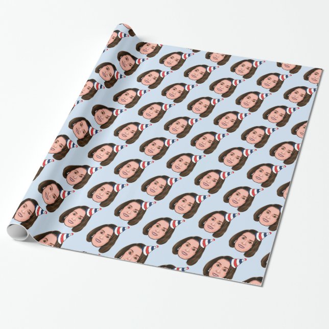 NANCY PELOSI BIRTHDAY WRAPPING PAPER (Unrolled)