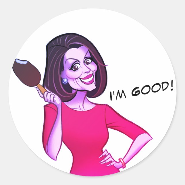 Nancy Pelosi Ice Cream Classic Round Sticker (Front)
