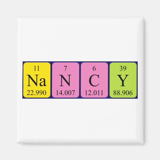 Nancy periodic table name magnet (Front)
