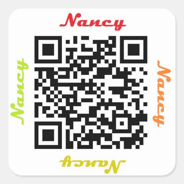 Nancy QR Code Personalised NAME Sticker (Front)