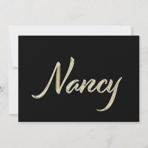 Nancy white gold Handwriting Card