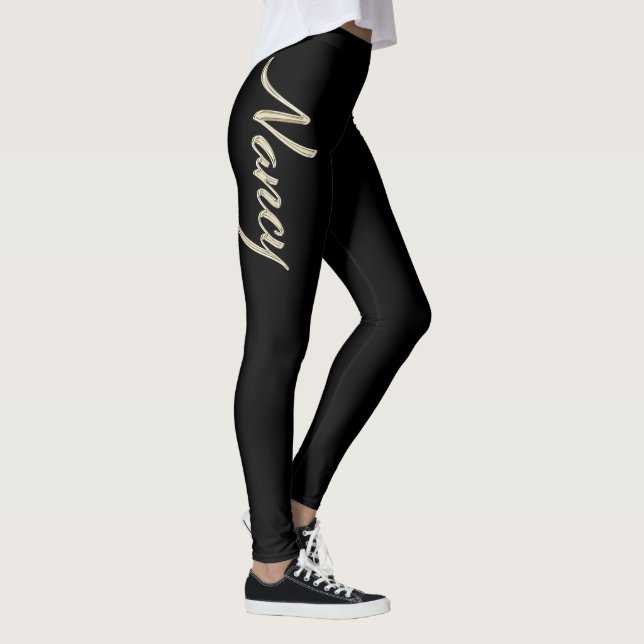 Nancy white gold handwriting hose leggings (Right)