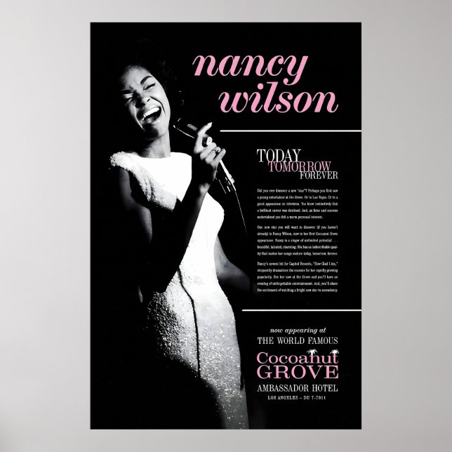 Nancy Wilson jazz poster - Live at the Cocoanut (Front)