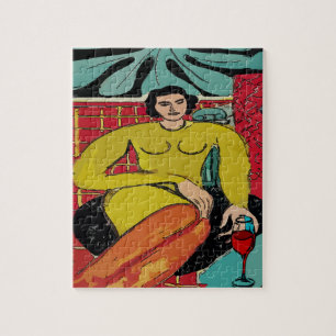 Nancy with Wine, Jigsaw Puzzle