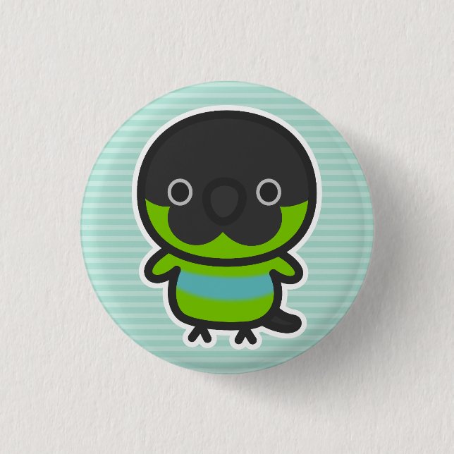 Nanday parakeet 3 cm round badge (Front)