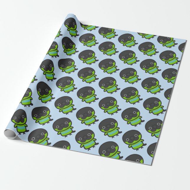 Nanday parakeet wrapping paper (Unrolled)