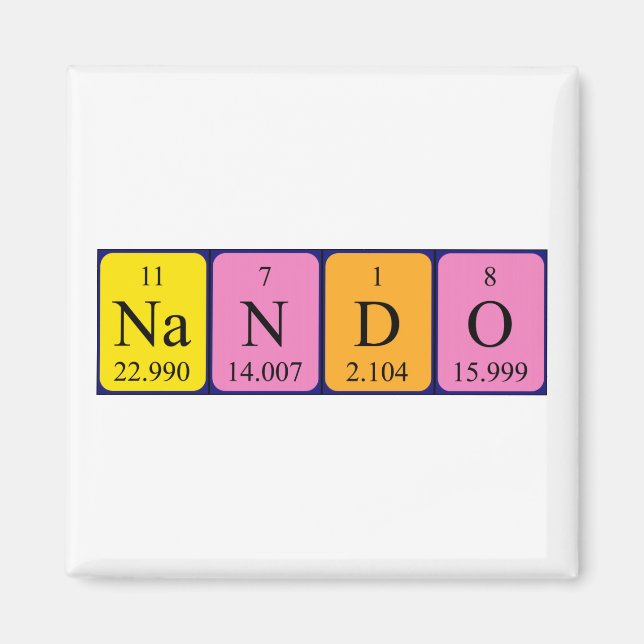 Nando periodic table name magnet (Front)