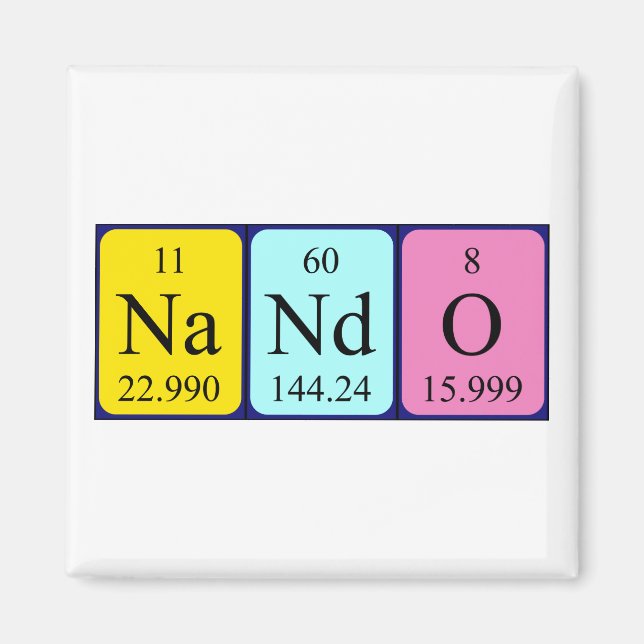 Nando periodic table name magnet (Front)