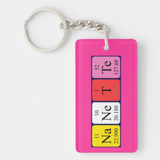 Nanette periodic table name keyring (Front)