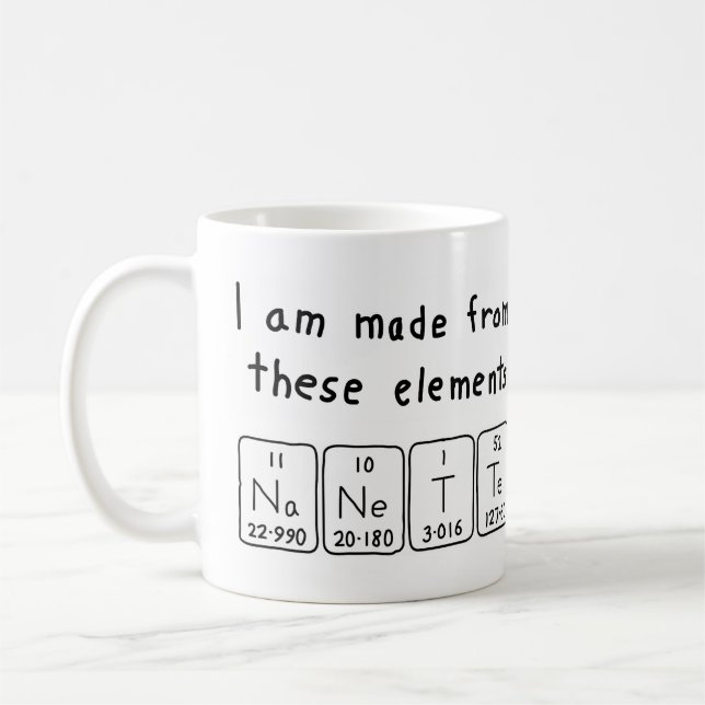 Nanette periodic table name mug (Left)