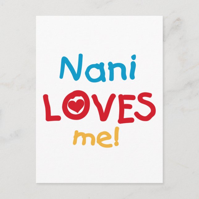 Nani Loves Me T-shirts and Gifts Postcard (Front)