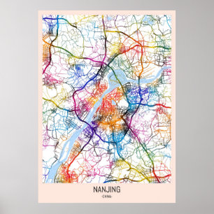 Nanjing China City Map Poster
