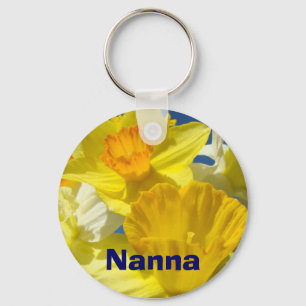 Nanna keychains Yellow Daffodil flowers Floral